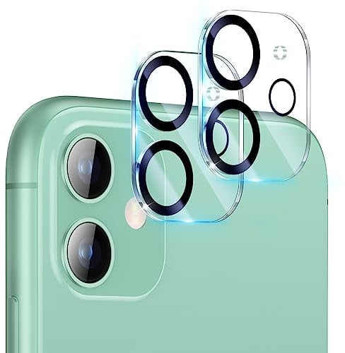 UniqueMe 2 Unidades Protector de Lente de Cámara para iPhone 11,9H Dureza Cristal Templado,Anti-Arañazos, Ultra Resistente-Morado
