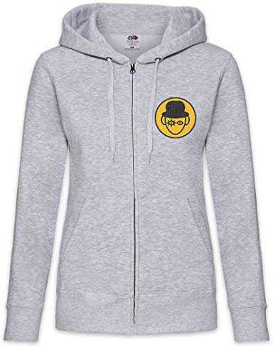 Urban Backwoods Clockwork Alex Damen Zipper Hoodie Kapuzenpullover Grau Größe XS