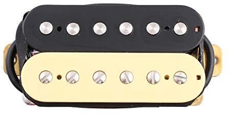 LYWS Alnico Humbucker-Tonabnehmer für E-Gitarre, mit 2 Magneten, elfenbeinfarben + schwarz (Brücke)