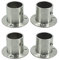CFSky Edelstahl Kleiderstange, Rundrohr Spurstangenkopf Halterung für Kleiderschrank, 4er Set, 62mm x 62mm x 40mm, Rostfrei, Verstellbare Flansche für 32mm, Silber