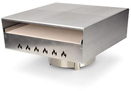 Grillrost.com Das Original Piastra di fuoco Attacco per la pizza | Scatola per la pizza in acciaio inossidabile - calore superiore perfetto per la vostra pizza come dal forno a legna
