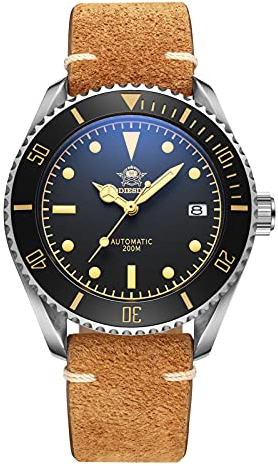 ADDIESDIVE Herren Automatikuhr Herrenuhr Analog Datumsanzeige mit Saphirglas Leuchtend und Wildlederarmband