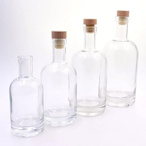 HHXX Bouteille en Verre Vide Ronde Transparente de 200 ML avec Couvercle
