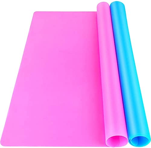 LEOBRO Silikonmatte 2 Stück 30x40 cm, Silikonmatten für Epoxidharz, Antihafte rutschfeste Silikon Unterlage, Tischmatte,Allzweckmatte, Bastelmatten, für Gießharz, Kunsthandwerk