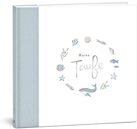 mintkind® Gästebuch Meine Taufe Wal I für Junge & Mädchen | Taufbuch, Taufgeschenk, Taufalbum, Erinnerungsbuch I 72 Innenseiten für Glückwünsche, Fotos und Mehr | Gästebuch Taufe Gastgeschenk