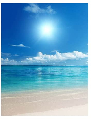 Fensterfolie Selbsthaftend Sichtschutz Glasfolie Wärmeisolierung Sonnenschutzfolie, Anti-UV Statische Fensterfolien für Zuhause und Büro Strand mit blauem Himmel 90x200 cm