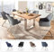 expendio Essgruppe Carson Wildeiche massiv 180x76x100 cm + Polsterstuhl Marion B2 Kunstleder graublau Tischgruppe Esszimmer, Anzahl Stühle:mit 4 Stühlen