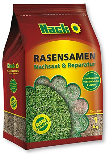 HACK Rasensamen Nachsaat und Reparatur 1kg Grassamen RSM Qualität Rasensaat