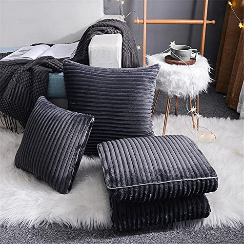 goodFarewell Kissendecke 2 in 1​ Reisedecke Kissen Quilt Multifunktionale Kissen Decke Nackenstützkissen Soft & Warm Nap Mat Kissen für Schlafsofa Bürostuhl （Grau）