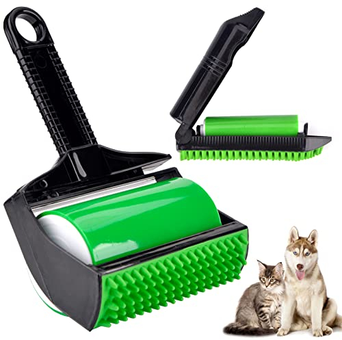 Pipihome Rouleau Brosse Adhésive, Rouleau Lavable et Réutilisable Rouleau, Enlève Les Poils, Poussière, Vêtements, Sièges, Canapés, Meubles et Tapis. (Noir + Vert)