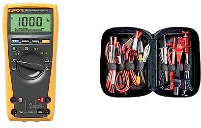 Fluke Multimeter, FLUKE-179 ESFP & Peak Tech P 8200 – Messzubehör Set für Digital Multimeter, Prüfkabel Set, Elektronik Sortiment mit Prüfkabel, Laborleitungen, Messleitungen - 14-teilig inkl. Tasche