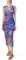 Pinko Antinoo Robe Retina Impression Chemical Sea soirée décontractée, En4_Mult.Bleu/Rose, XL Femme