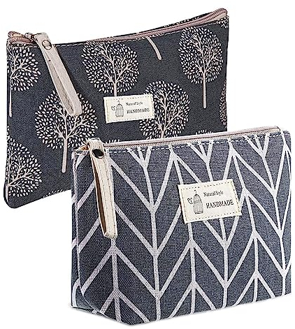 DINGFENG Kulturtasche Damen, 2Stücke Kosmetiktasche, Groß KapazitäT Kosmetiktasche, Damen Tragbar Reise Schminktasche Multifunktions, Necessaire große Tragbare für Freundin