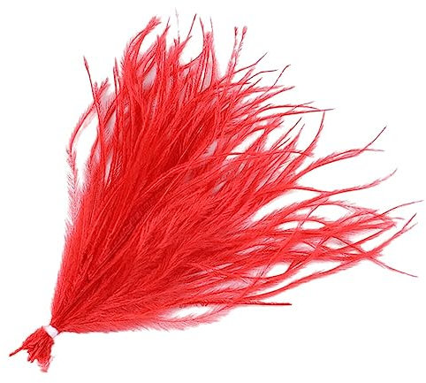 ihreesy 100 Stück Straußenfedern, Plumas Crafts Natürliche Straußenfedern Natürliche Feder Plume DIY Basteln Zubehör für Tischdeko Hochzeitsdekoration Heimdekoration DIY Hängende Ohrringe,Rot