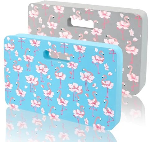 Kneeling Pads Extra Thick 45 x 28 x 36mm 2 Pack, Foam Kneeling Pads with Flamingo Print, Comfortable Knee Pads for Gardening, Yard, Yoga, Picnic, Elegant Garden Gift for Women
