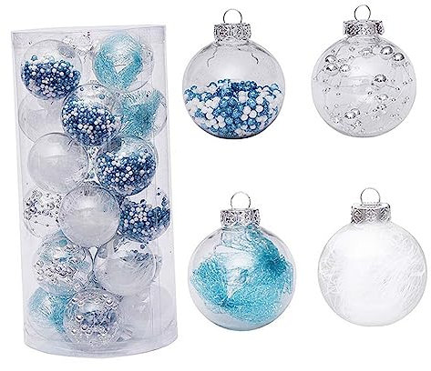 Cabilock 24piezas Bolas De Malla Transparente Bolas Decoración De Navidad Árbol De Navidad