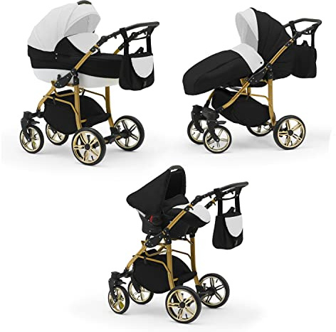 Kinderwagen-Set 4 in 1 Neo Gold inkl. Sportsitz und Autositz - 16 Teile - in 22 Farben