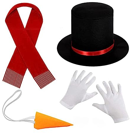Fahoujs Schneemann-Hut, Zylinderhut, Set, Neujahr, Weihnachten, Party, Dekorationen, Schneemann, Foto-Requisiten, niedlicher Schneemann, Kopfschmuck, Zylinderhut