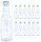 Vitrea PP28 Lot de 12 bouteilles en verre vides avec bouchon à vis argenté - 200 ml - Petites bouteilles à remplir avec couvercles - Pour jus, boissons, liqueurs, huile, sauces, sirop