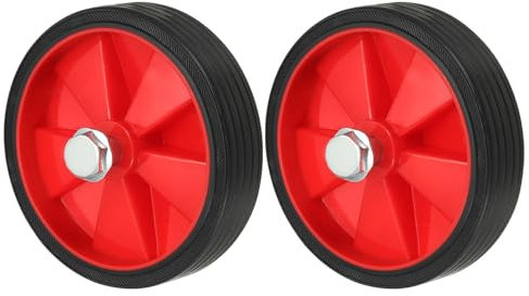 PATIKIL 5 Zoll Luftkompressorräder, 2 Stück Universal Kompressor Räder Luftkompressor Ersatzräder mit Schraube Mutter, 0,5 Zoll Durchmesserloch für Luftkompressoren Mobilität, Rot