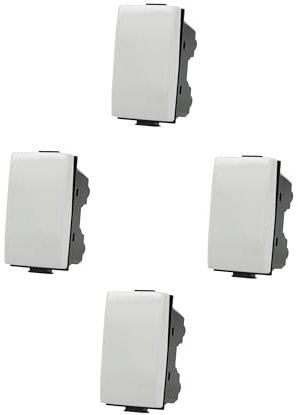 4 Pezzi Deviatore 1P 16A compatibile con Bticino Matix colore Bianco incasso presa a muro confezione 4 pz