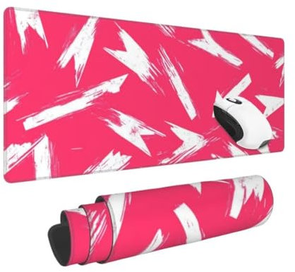 Gaming Mauspad XXL Rosa Großes Mousepad 600 * 300mm rutschfeste Schreibtischunterlage Abstrakt Mouse Pad mit Vernähte Kanten Verbessert Desk Mat Mauspad Groß Geschwindigkeit und Präzision für Gaming