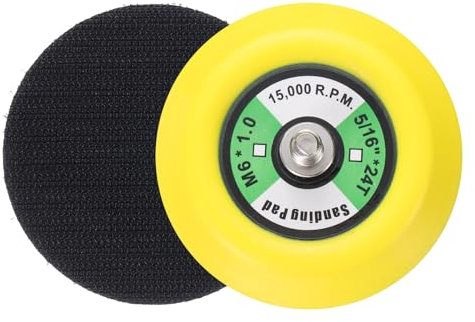Sourcingmap 3 Inch Hook and Loop Backing Sanding Pads with 5/16-24 Thread for Diamond Sanding Finishing Polishing Buffing Pads, Yellow + Black 2pcs