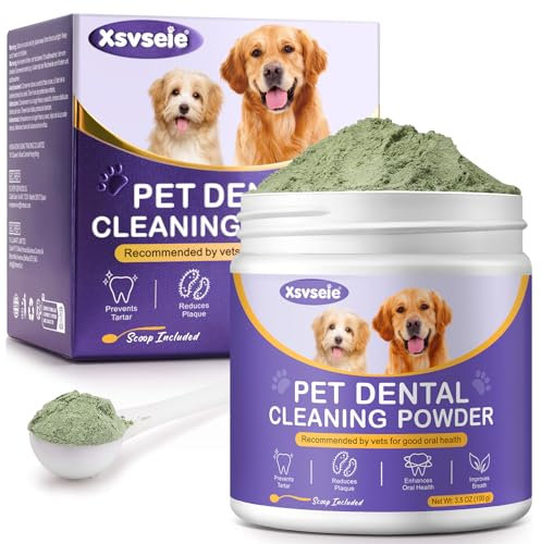 Zahnpulver für Hunde & Katzen, Zahnreinigungspulver für Hunde, Hundezahnpflege, Plaque Off & Zahnsteinentferner für Hunde und Katzen, Zahnreinigung leicht zu beseitigen, formuliert für alle