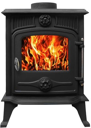 dirty pro tools Cast Iron Log Wood Burner Stove 5 KW Multifuel Fire Place
