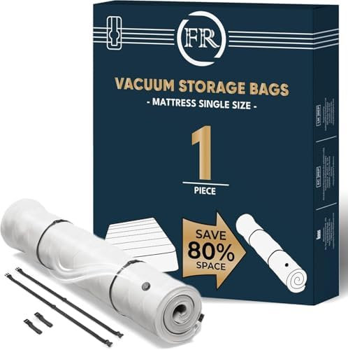 FiRiO Vakuumbeutel für Matratzen bis 200x100cm (Beutelgröße: 240x130cm) I Matratzen Vakuumbeutel für Schaumstoff-, Gel- & Latexmatratzen I Matratze vakuumieren I Mattress Vacuum Bag I SINGLE SIZE