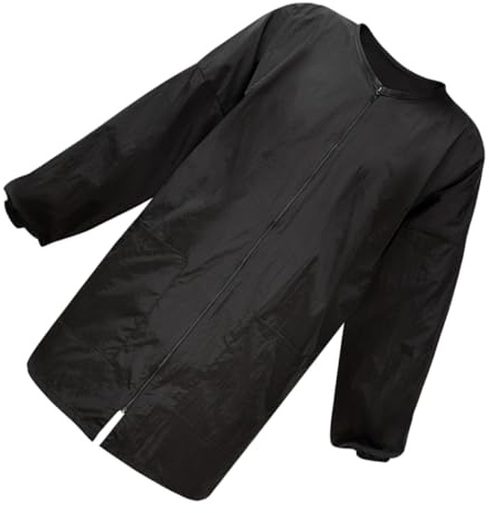 NOLITOY Friseurschürze Schwarz Leichter Salonumhang aus Polyester mit Taschen für Damen Herren Wasserabweisender Friseurumhang für Spa und Haarschnitt