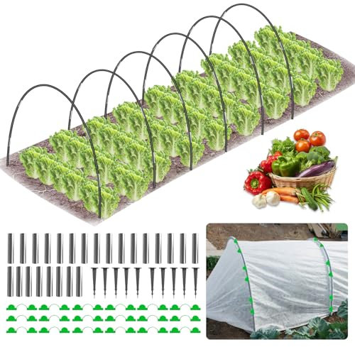 MQJIAZHI 30 Piezas Arcos para Invernadero, Aros Invernadero Grandes,vivero de Verduras, Arco de túnel de película Bricolaje para huertos y Jardinería Aros de jardín (6, Negro)