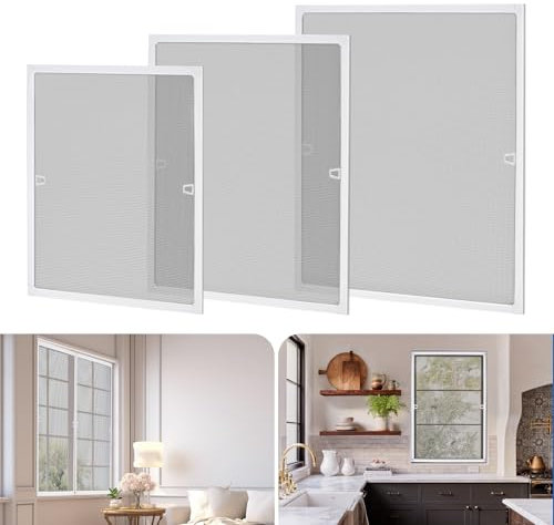 Moustiquaire à Cadre en Aluminium, Fenêtre Protection contre les Insectes, Fenêtres Filet Anti-Moustique sans Perçage-Découpable, UV-resistante, Bricolage Quincaillerie Fenêtres, Blanc, 100×120cm