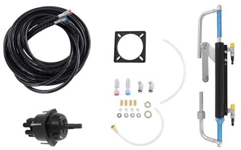 Yacht Speed Boat Dirección Hidráulica Fuera de Enbordo, Kit de Dirección Hidráulica Marina 90P Con Bomba de Control, Kit de Dirección Hidráulica para Barcos