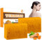 2Pcs Kurkuma Seife Bar, natürliche Kojisäure Seife Bars, natürliche Seife für Gesicht & Körper für Akne, dunkle Flecken, glatte Haut