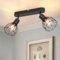 VEKIDOT Deckenstrahler LED 2 Flammig Schwenkbar - Deckenstrahler Schwarz 2 Flammig Metall - E14 Deckenlampe Strahler Deckenleuchte Spot Vintage - Lampe Wohnzimmer Küchenlampe Decke Nein Leuchtmittel