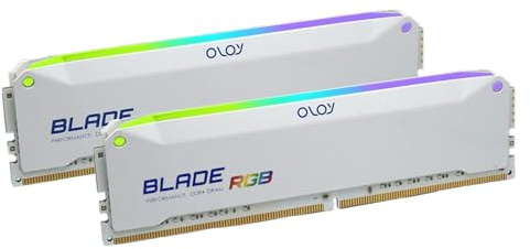 OLOy RAM DDR4 16GB (2x8GB) Bianco Blade RGB 3200 MHz CL16 1.35V 288-Pin Desktop Gaming UDIMM (MD4U0832161BRWDA)