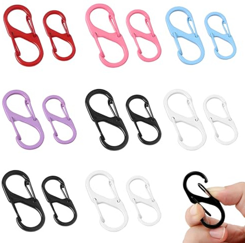 16 PCS Zip Lock Anti Theft Dual Opening Zipper Clips S Hooks Zippers Pull for Backpacks Suitcases for Traveling Camping 8 Big + 8 Small 6 Colors
