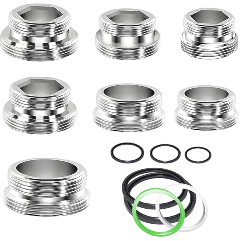 DGMI Wasserhahn Adapter 7 Stück, Gardena Wasserhahn Adapter, Wasserhahnadapter für Gartenschlauch, für Innengewinde Außengewinde