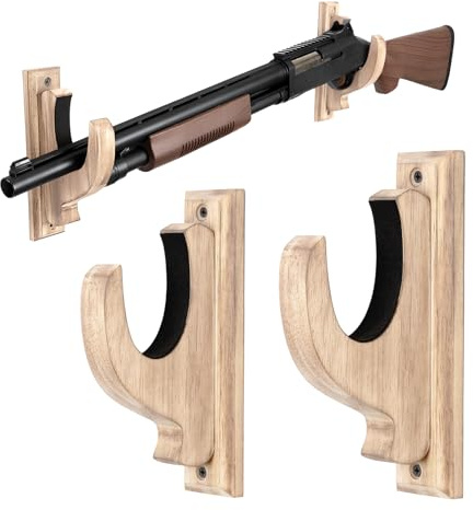 Little World 2PCS Gun Rack Wall Mount - Vertical Gun Rack Wall Mount, Gun Hooks Hanger for Universal Display for Rifles, Shotguns, Bows & Sword
