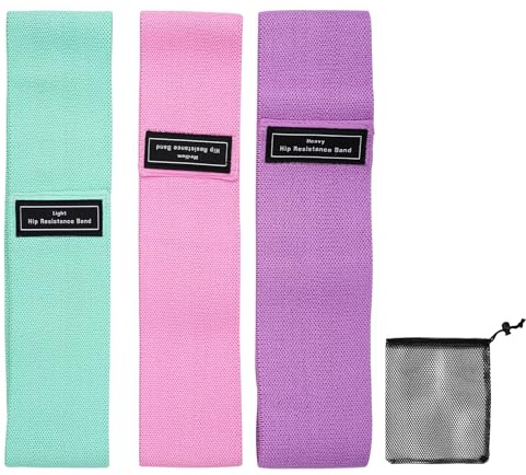 TICFOX Yoga Pilates Elastic Fitnessgürtel, 3 Widerstand Elastische Gürtel, Universell Männer und Frauen Geeignet für Hüfttraining Fitnessübungen