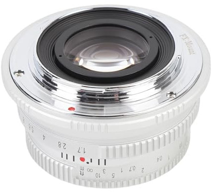 Objectif à Focale Fixe 25 Mm F/1.7, Objectif à Mise au Point Manuelle pour Appareil Photo, Monture FX 25 Mm F/1.7, Mise au Point Manuelle pour Fuji X-E1, X-E2, X-A5, X-A7, (Silver)