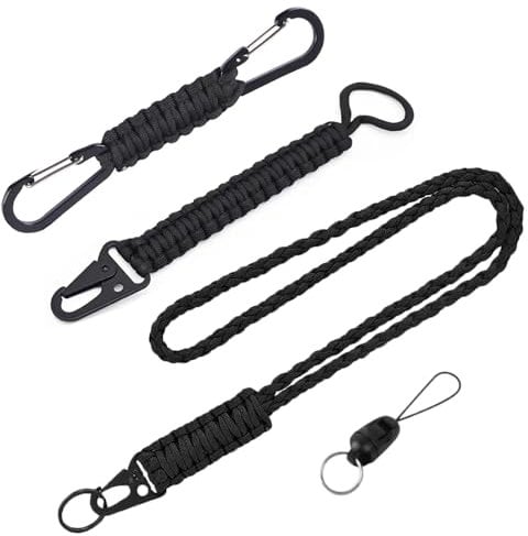 ePicsoa Paracord Schlüsselanhänger, 3 Stück Umhängeband Schlüsselband, Geflochtene Lanyard mit Metall Ring und Adlerschnabelknopf Schlüsselbänder für Schlüssel, Ausweishalter