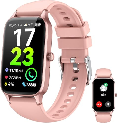 Smartwatch Herren Damen, 1,57 HD Fitnessuhr Herren mit Telefonfunktion, Wasserdicht Smart Watch 110+ Sportmodi, Fitness Tracker mit Herzfrequenz Schlafmonitor Schrittzähler, Sportuhr für Android iOS