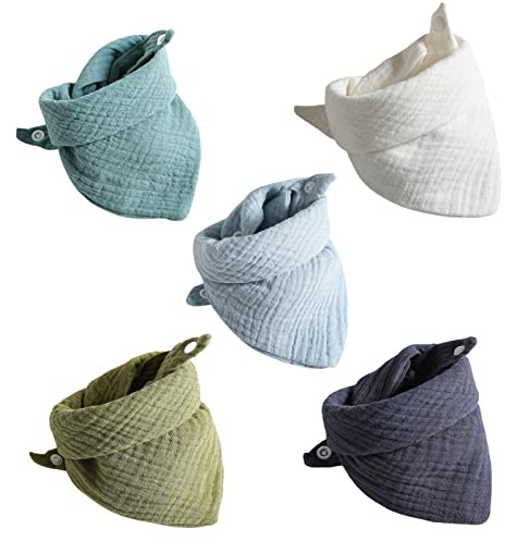 Baberos De Algodón Para Bebé Toalla Saliva Triangular Ajustable Recién Nacidos Baberos Niños Pequeños Bufanda Tela Eructar Regalo Ducha Paños Eructar Muselina 5