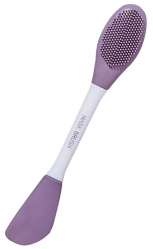 Toyvian Applicator with Reusable Plastic Handle Silicone Dual-ended Brush Versatile Cleansing Tool for Applying Facial Masks and Deep Cleaning for Home and Travel Use