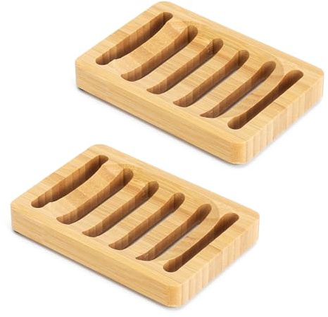 YPLANGENT 2 jaboneras con desagüe de madera, jabonera para lavabo, ducha, baño, bañera, caravana