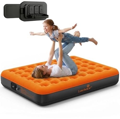 Luxchoice Luftmatratze 2 Personen Selbstaufblasend in 3 Mins mit USB-Pumpe | Aufblasbare Matratze 200×150×22cm, 250kg Max, Tragbar, Beflockten Oberfläche, Luftbett für Camping & Gästebett