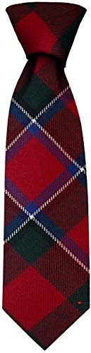 I LUV LTD Gents Neck Tie Sinclair Red Modern Tartan Lightweight Scottish Clan Tie