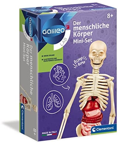 Clementoni Galileo Lab Der menschliche Körper Mini-Set - Spielzeug zum Verstehen von Anatomie mit Organen & Skelett - Experimentierkasten für Kinder ab 8 Jahren von Clementoni 69489